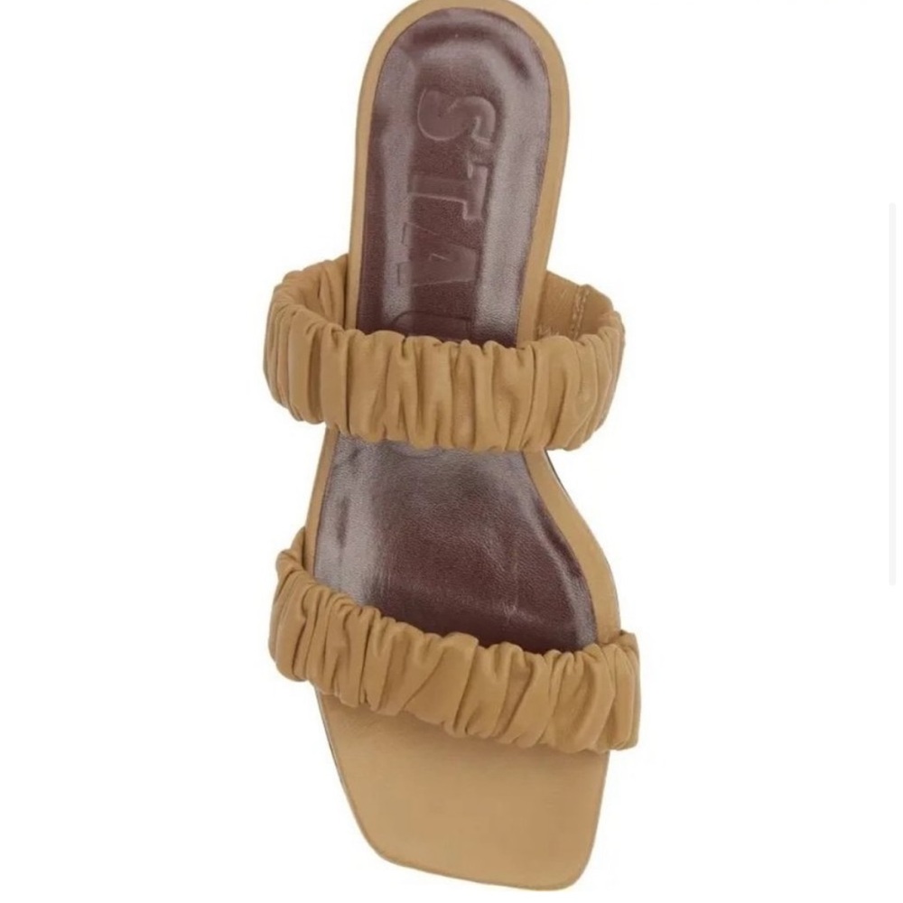 Staud Maya Ruched Slide Sandal Khaki